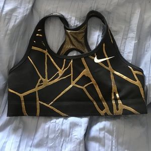 Black gold reversible sports bra